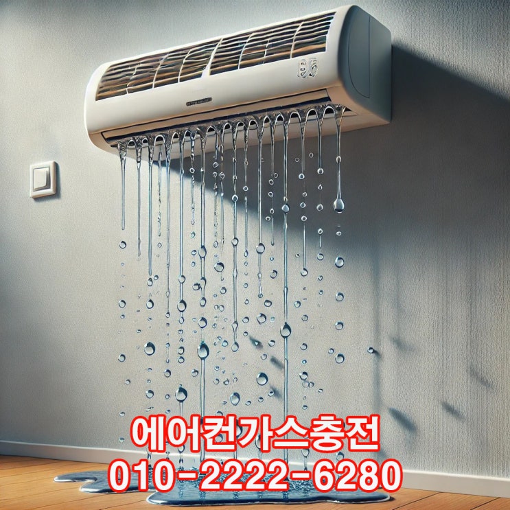  수원에어컨가스충전냉매보충 에어컨 송풍구에서 물이 나와요.