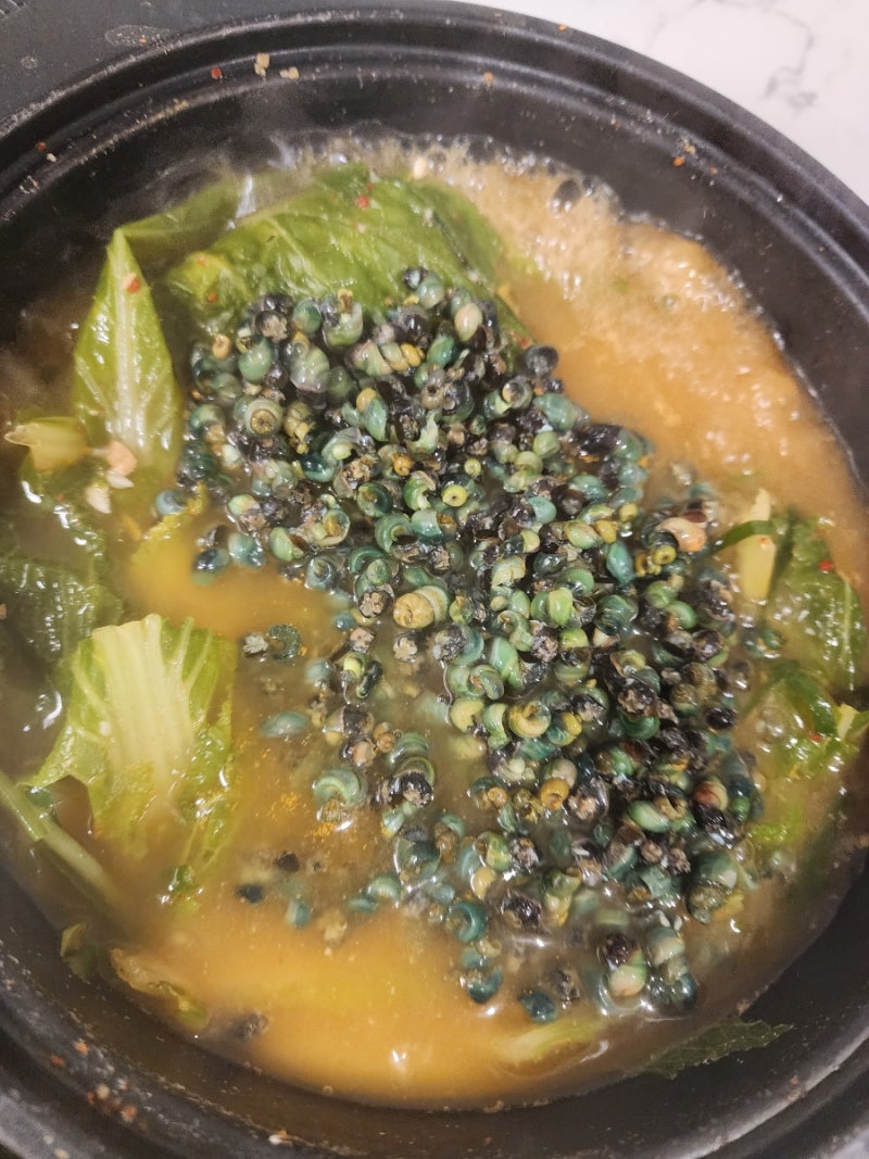 경상도식 고디탕 직접잡아서 (다슬기) 끓이기