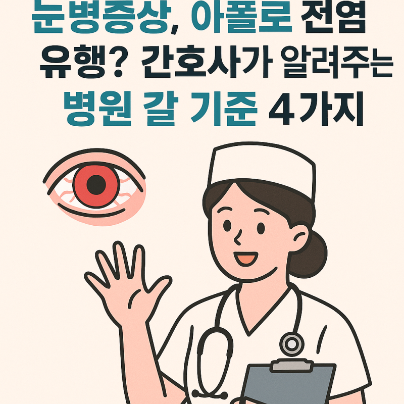 눈병증상 아폴로 전염 유행 간호사가 알려주는 병원 갈 기준 4가지