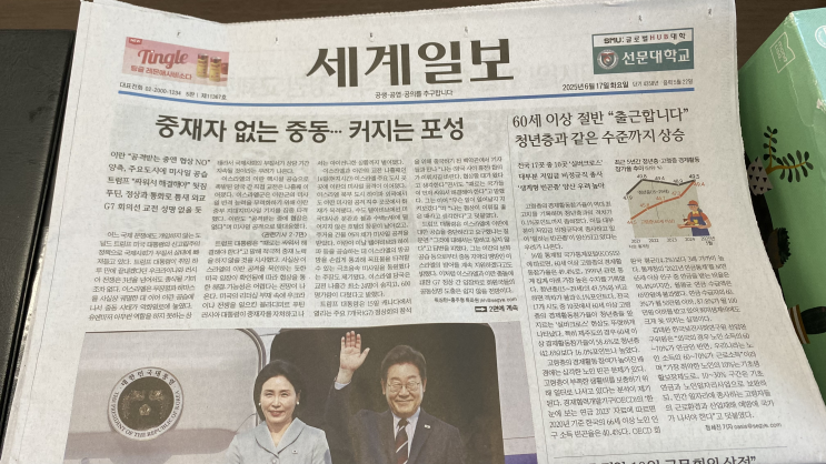 20250617 세계일보, 조선일보, 한겨레신문 사설 요약 및 분석