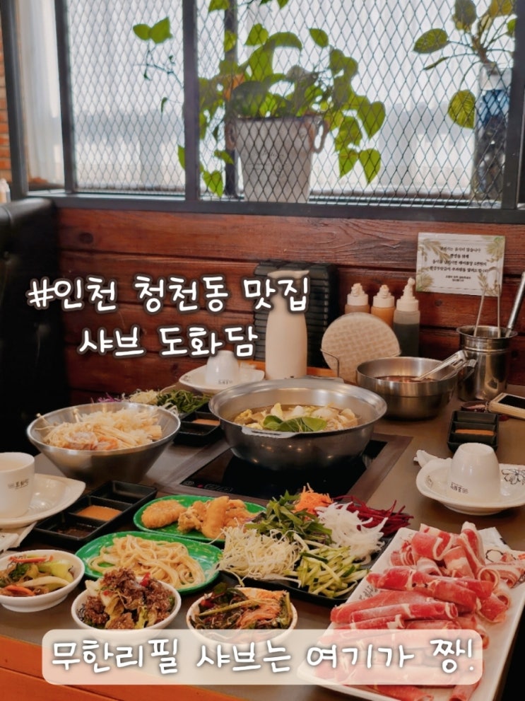  인천 청천동 맛집 샤브샤브 무한리필 샤브도화담