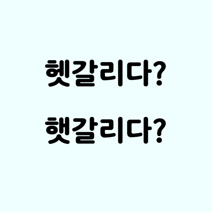  헷갈리다? 헷갈리다? 맞춤법 확인하세요!