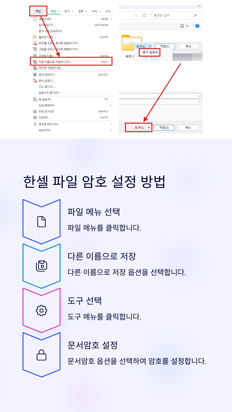 [문서보안-암호설정]한셀, 엑셀, 한글, PDF 암호설정하는 방법