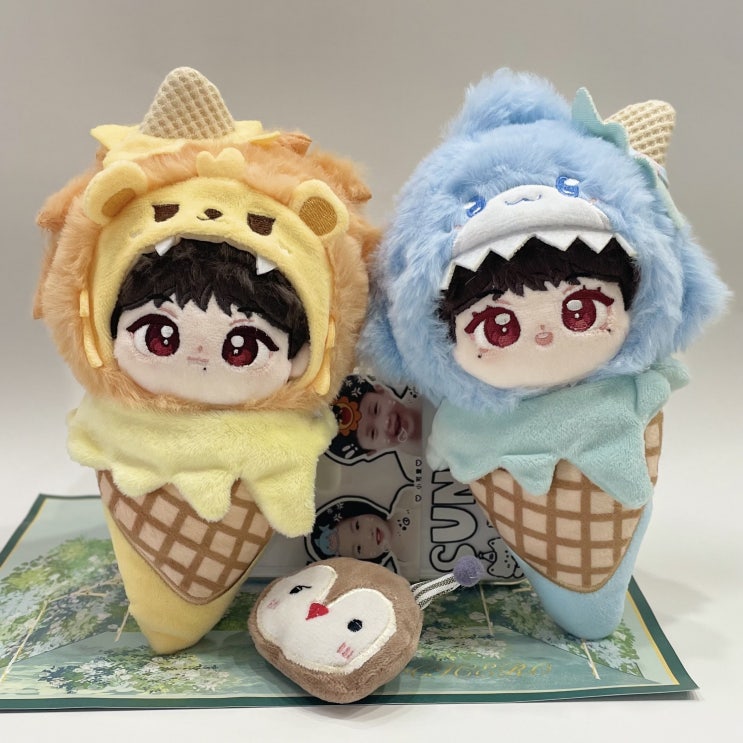  10cm 귀여운 동물 아이스크림콘 세트 인형옷 아이돌인형옷상