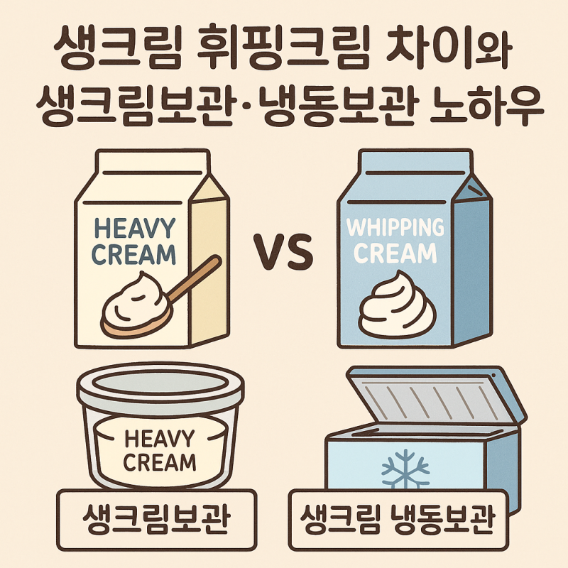 생크림 휘핑크림차이와 생크림보관·냉동보관 노하우