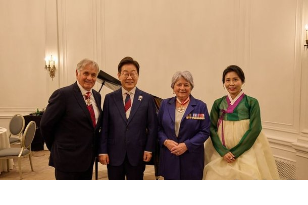 "G7 순방" <b>이재명 대통령</b> 내외, 캐나다 리셉션·<b>만찬</b> 참석... 