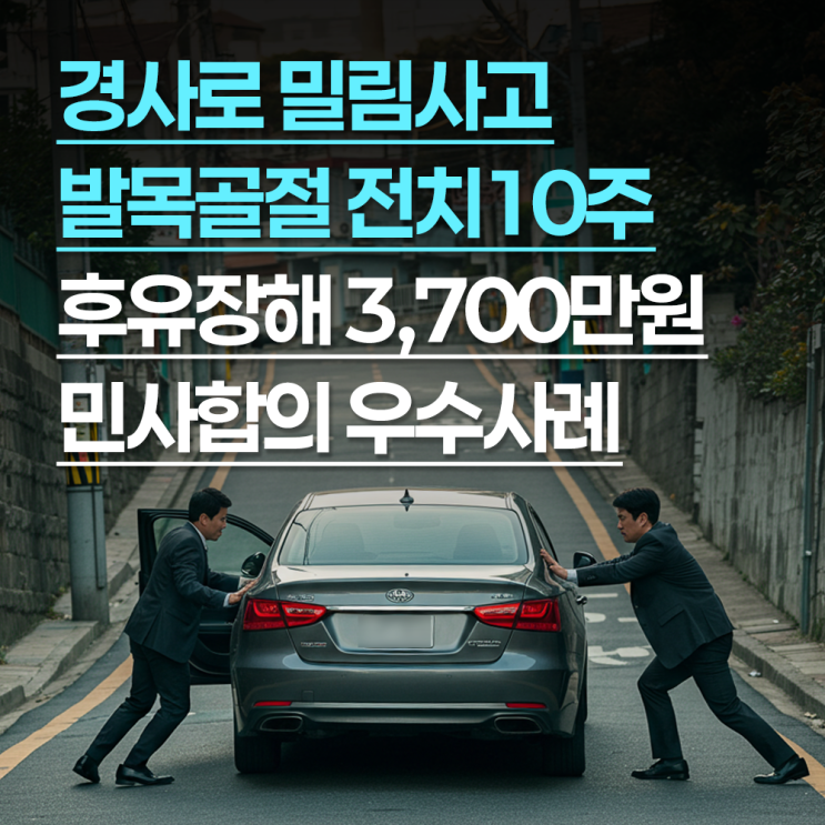 경사로 밀림사고 발목골절 전치10주 상해, 후유장해 민사합의 3,700만원 우수사례