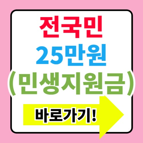  전국민 25만원 민생회복지원금 신청방법 지급시기 수급자 신청대상 정보