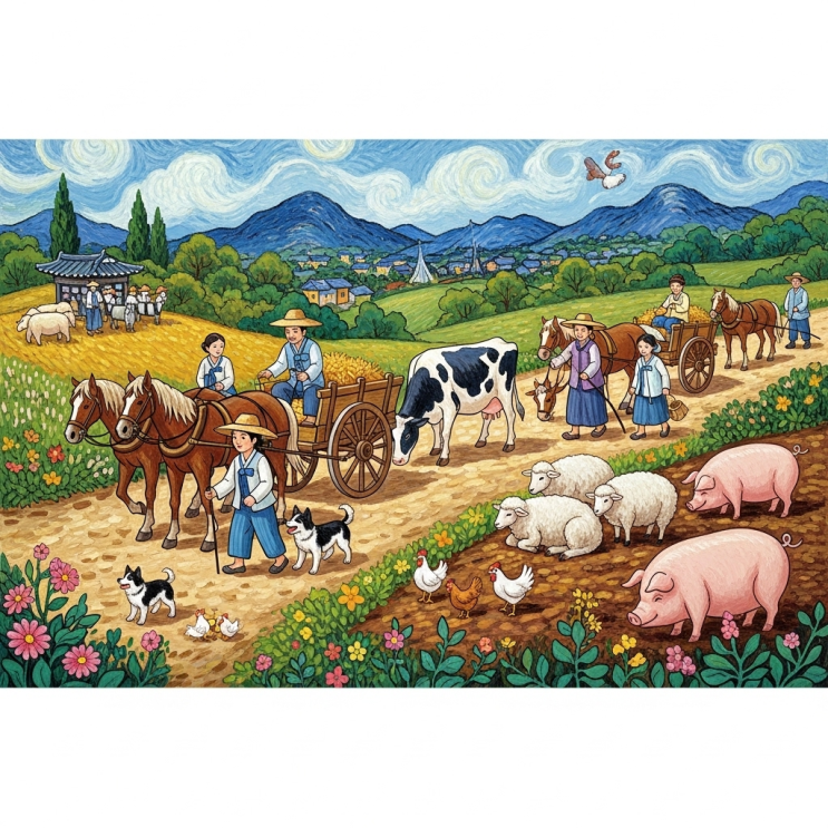 한자 한문 공부의 첫걸음 삼자경－ 삼자경 20. 마우양(馬牛羊), 계견시(雞犬豕)。차육축(此六畜), 인소사(人所飼)。