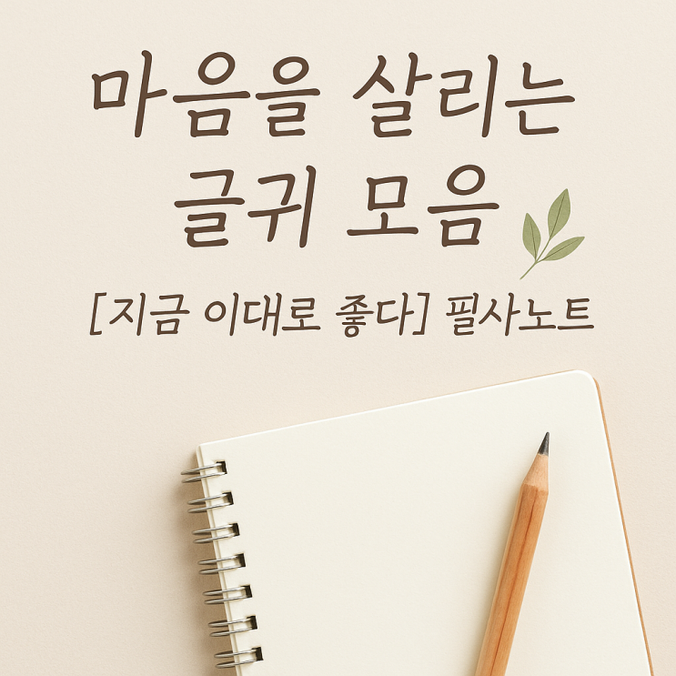   [지금 이대로 좋다] 법륜 스님 좋은 글귀 5가지｜마음이 편안해지는 필사노트 추천