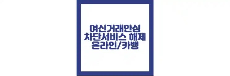  여신거래 안심차단 서비스 해제, 온라인, 카카오뱅크, 비대면 서비스 정보