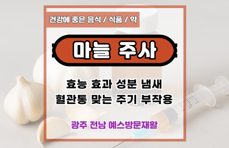 마늘주사 효능, 효과, 성분, 냄새, 혈관통, 맞는 주기, 부작용