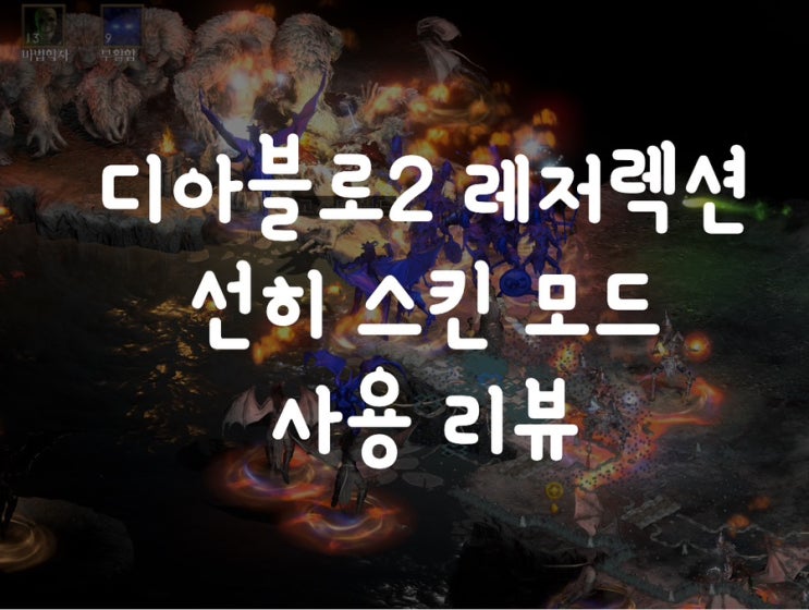  디아블로2 레저렉션 선히 스킨 모드 사용 리뷰