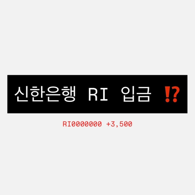 신한은행 RI 입금의 정체는?
