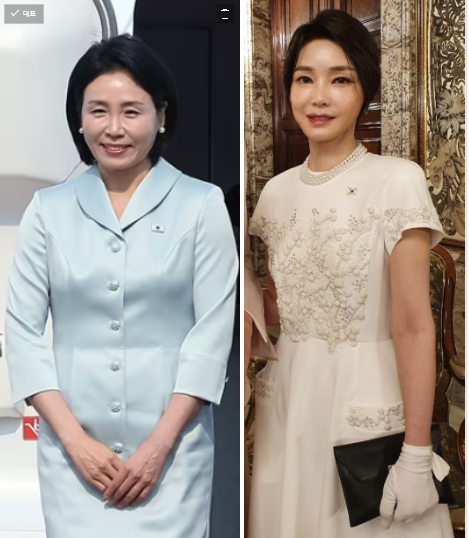 G7에서 빛난 <b>김혜경 여사</b>의 한복 <b>외교</b>, 김건희 <b>여사</b>와의... 