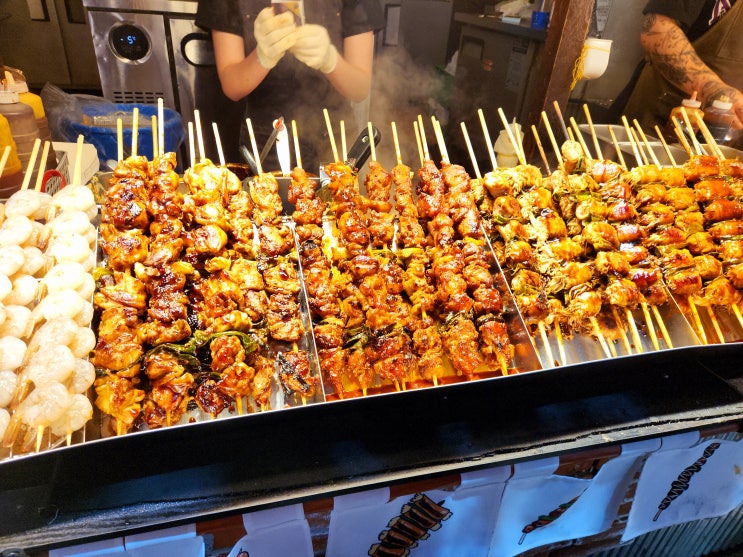  제주도 동문시장 먹거리 마농닭꼬치 & 제주스 리뷰