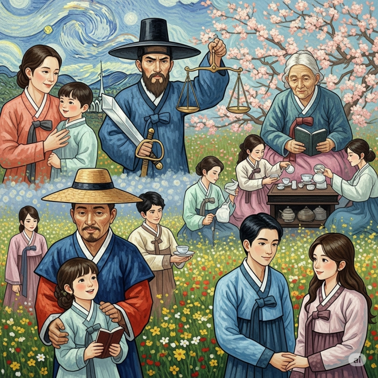  한자 한문 공부의 첫걸음 삼자경－ 삼자경 18. 왈인의(曰仁義), 예지신(禮智信)。차오상(此五常), 불용문(不容紊)。