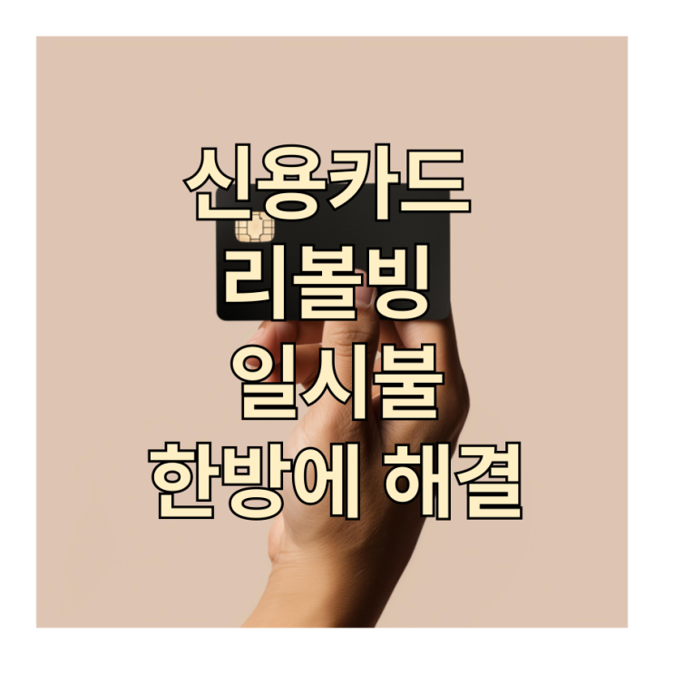  신용카드 리볼빙 일시불 뜻 한방에 해결