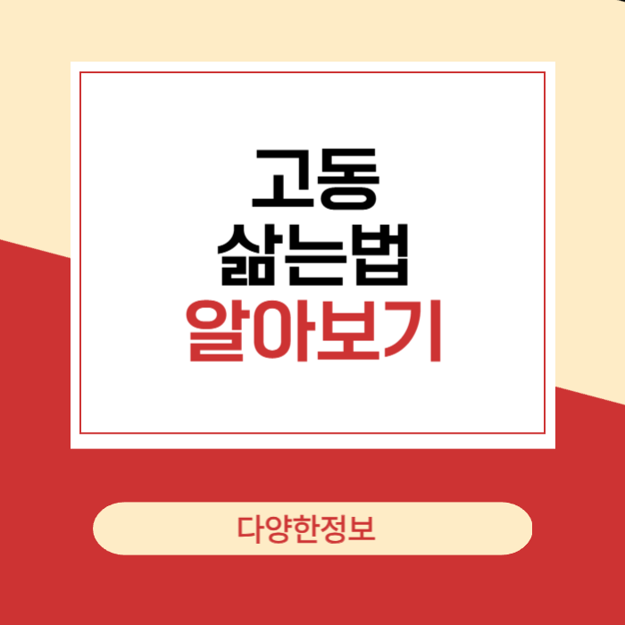 고동 삶는법, 소라 차이 고둥 삶는시간 언제까지