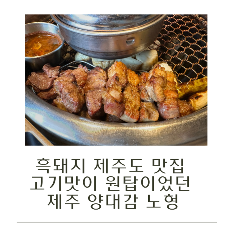  흑돼지 제주도 맛집 고기맛이 원탑이었던 제주 양대감 노형