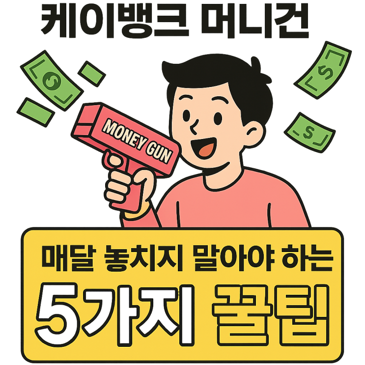  케이뱅크 머니건 매달 놓치지 말아야 하는 5가지 꿀팁
