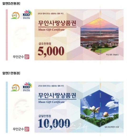  무안사랑상품권, 국비 20.6억 원 확보로 7월부터 할인율 17%로 대폭 높여 발행한다