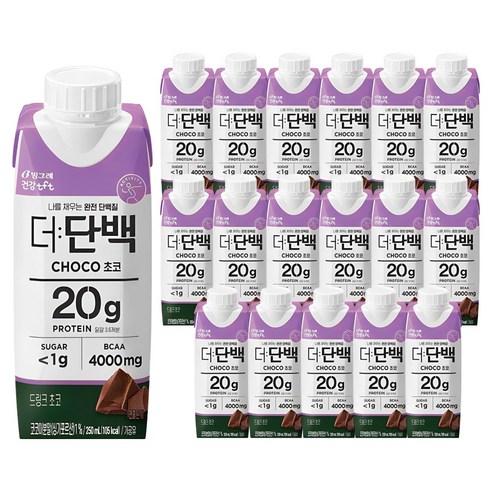  단백질 음료 추천! 더단백 드링크 초코맛 250ml 18개입 – 운동 전후, 아침대용으로 좋은 고단백 초코드링크 헬스·다이어트 간편 간식, 맛·가성비 모두 GOOD!
