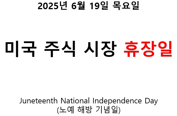 2025.06.19일 미국 주식 시장 - 휴장