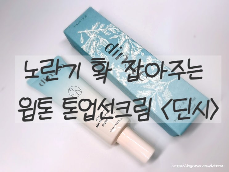  딘시 블루 톤업 선크림 노란끼도는 웜톤에게 찰떡