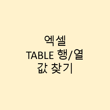  엑셀 TABLE(표)에서 결과 값 쉽게 찾기 (INDEX, MATCH)