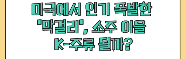  미국에서 인기 폭발한 '막걸리', 소주 이을 K-주류 될까?