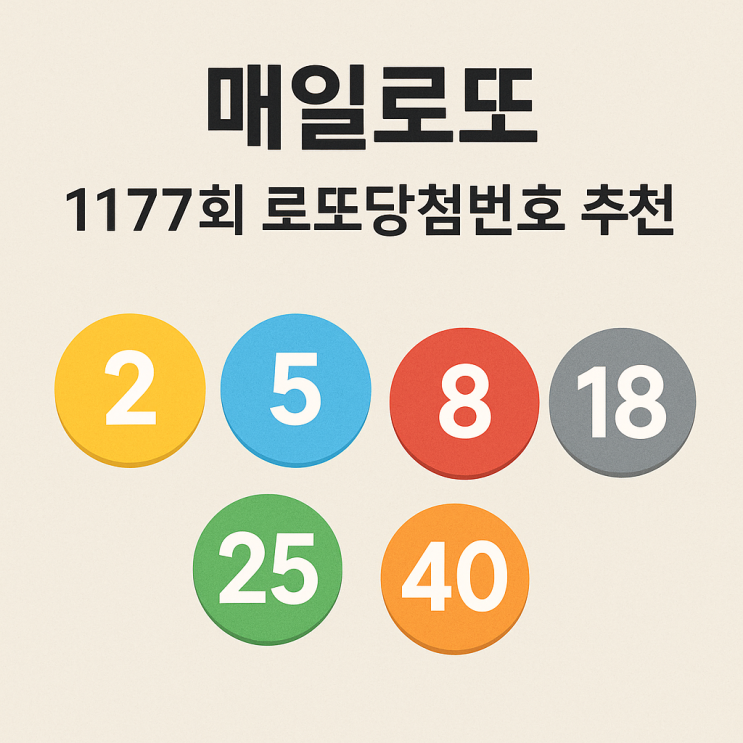  1177회 로또당첨번호 분석 조합추천
