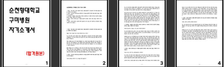  [합격] 순천향대학교 구미병원 자소서