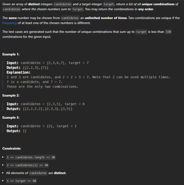  JAVA_LeetCode 39_Combination Sum