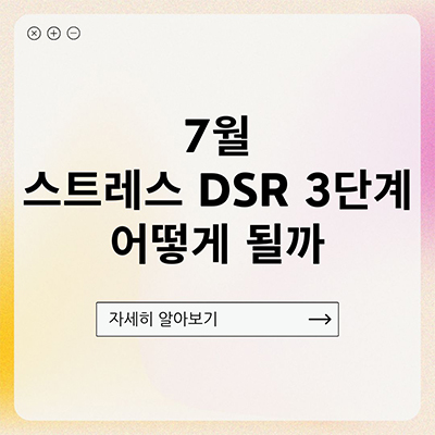  7월 스트레스 DSR 뭣을 알아야 할까