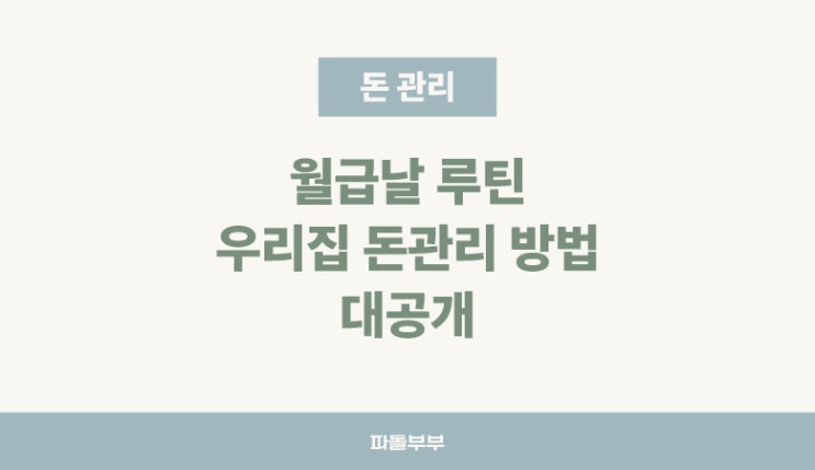  오늘은 월급 날, 통장쪼개고 지출항목 정리