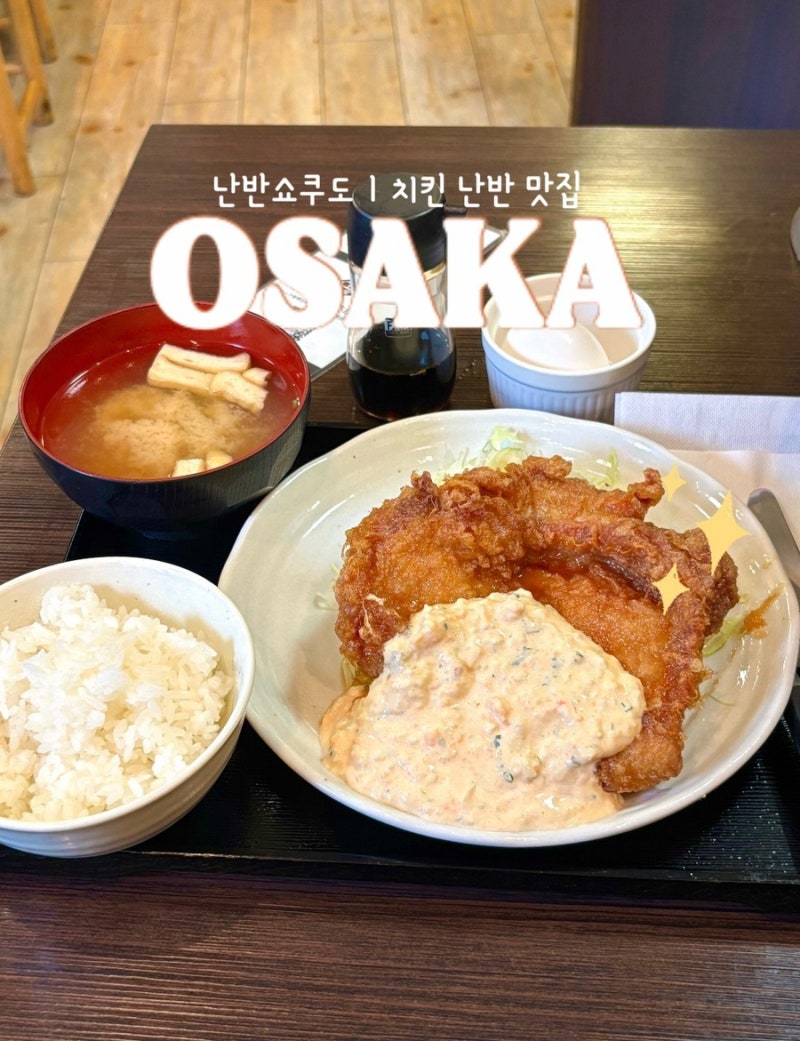 오사카 혼마치 난반쇼쿠도 치킨난반정식 추천 현지인 맛집 또간집 후기