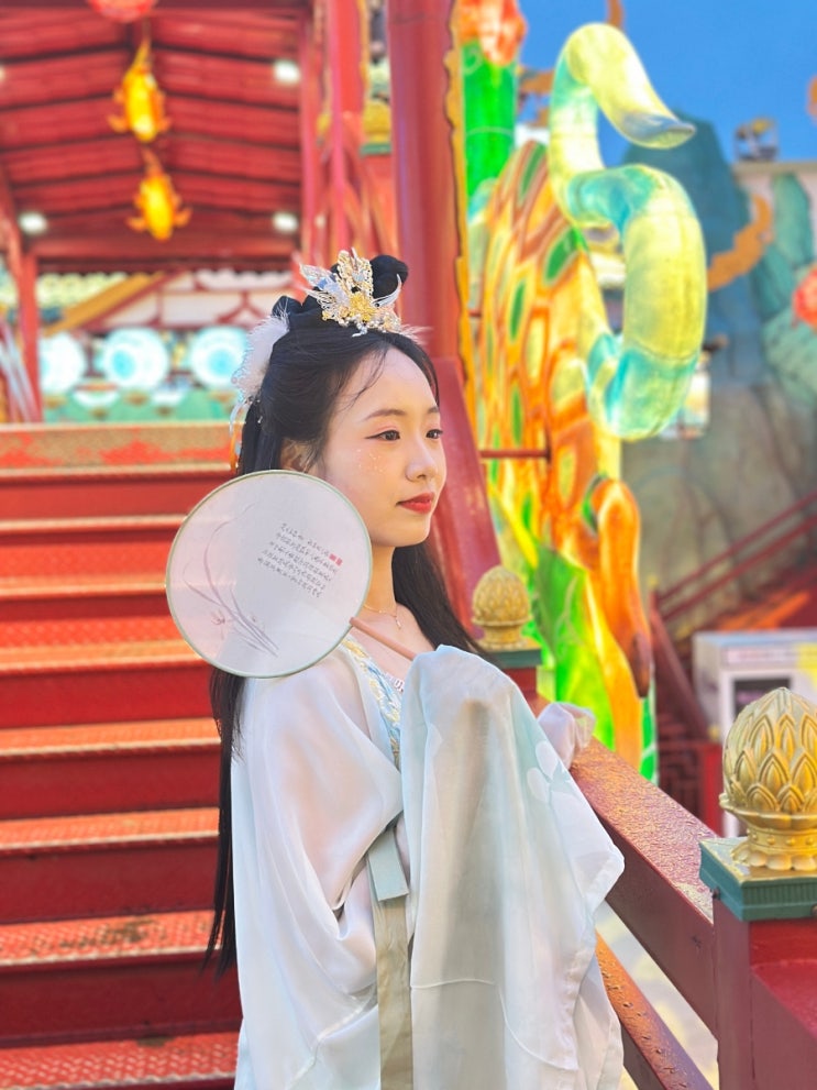  칭다오여행 명월산해간불야성 가는법 왕홍메이크업 체험 및 수하물보관소