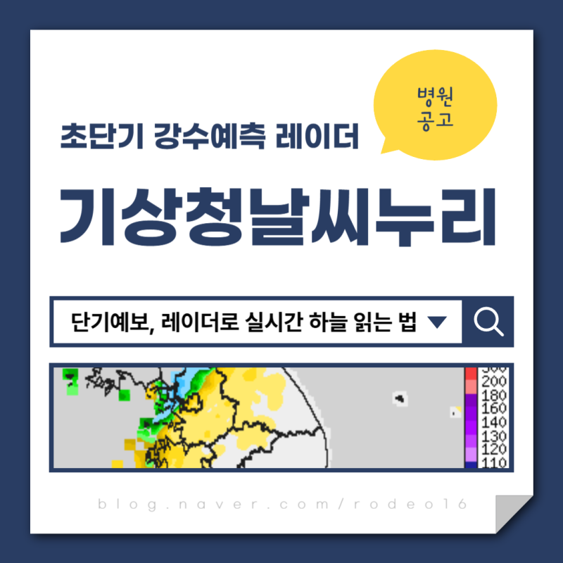 기상청 날씨누리 단기예보, 레이더로 실시간 하늘 읽는 법