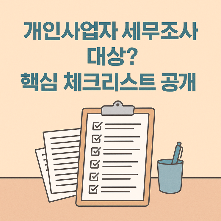  개인사업자 세무조사 피하려면? 딱 1분 자가진단”