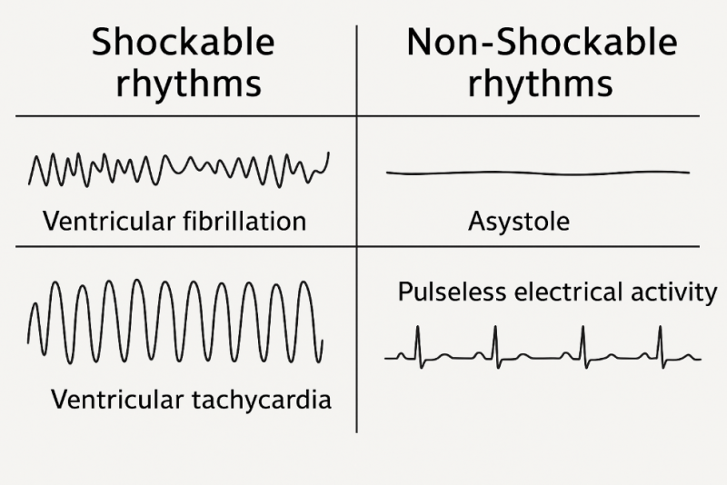 VF(V-fib), VT(V-tach), PEA, asystole - Shockable & Non-shockable rhythm ...