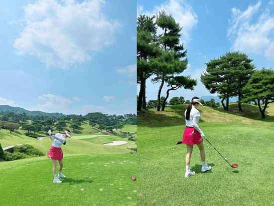  이보미, 시누이 김태희와 화기애애 라운딩 “막 찍어도 화보”