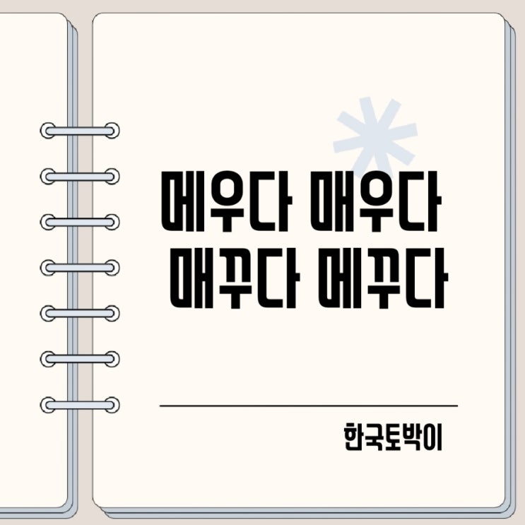  메우다 매우다 매꾸다 메꾸다 차이 표준어는?