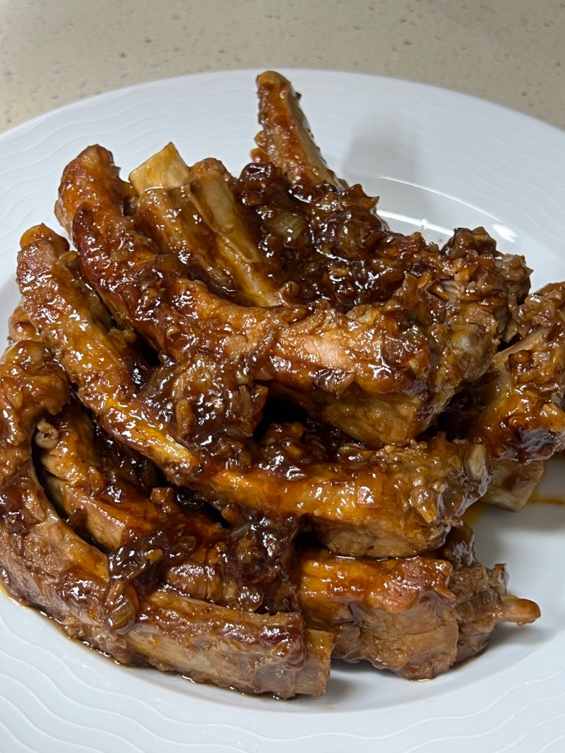 오븐 없이 돼지 등갈비 바베큐 폭립 만들기 소스 레시피