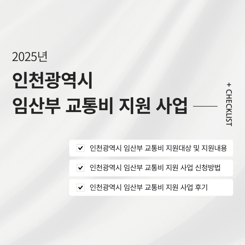 2025 인천광역시 임산부 교통비 지원 사업 알아보기 (지원대상, 지원내용, 신청방법, 후기)