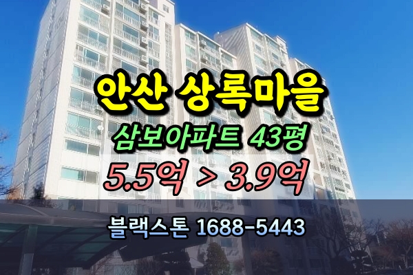  안산 상록마을아파트 경매 삼보 43평 [2024타경5885]