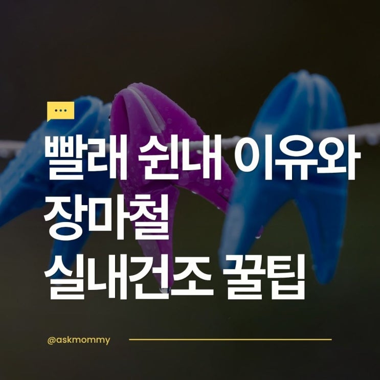  빨래 쉰내 나는 이유와 장마철 실내건조 꿀팁