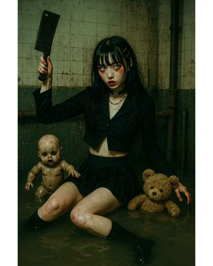  세일러 다크호러 소녀 일러스트