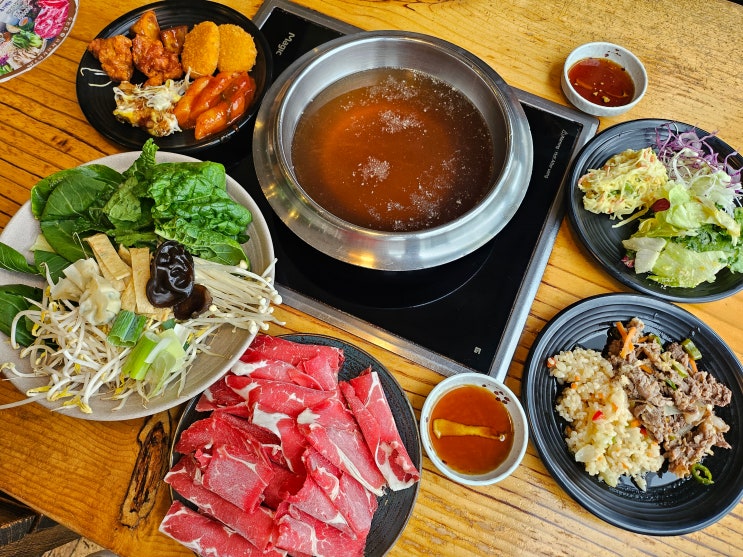  인천대입구역 맛집 바르미샤브앤칼국수 송도 샤브샤브 무한리필 샐러드바