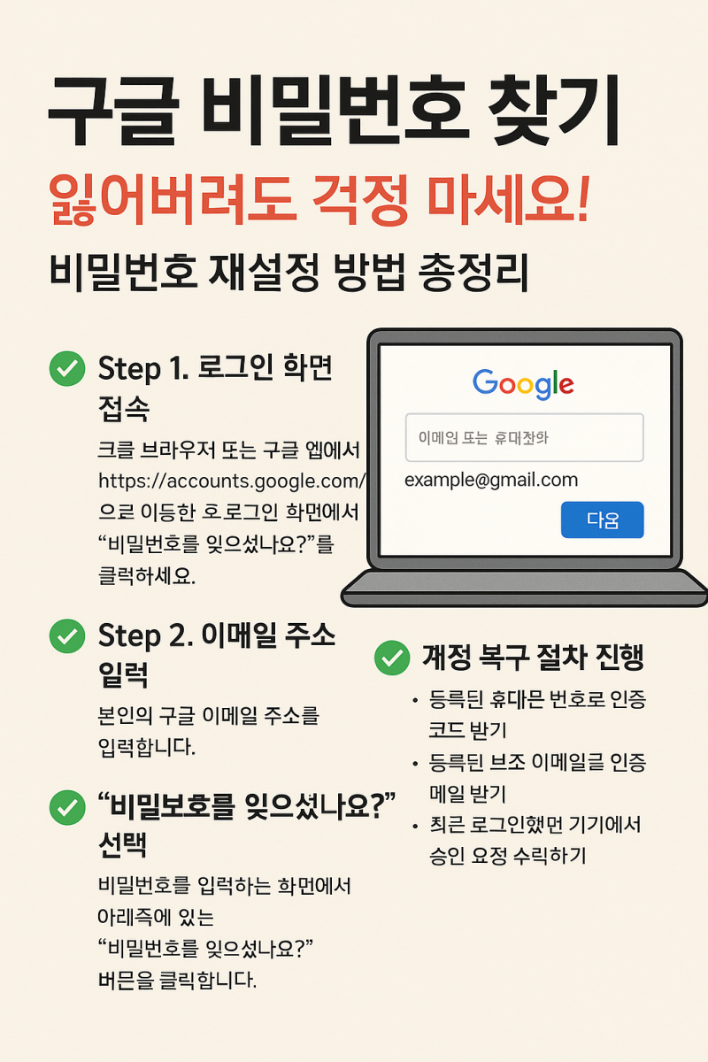 구글 비밀번호 찾기, 비밀번호 재설정 방법 총정리 : 네이버 블로그